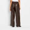 Women's Mid-Rise Wide Leg Faux Leather Pull-On Pants - Future Collective Brown - 2 of 3