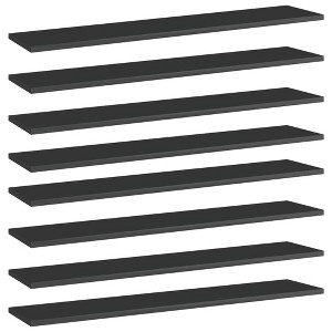 vidaXL Bookshelf Boards 8 pcs High Gloss Black 39.4"x7.9"x0.6" Engineered Wood - 1 of 4