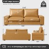 Elegant Faux Leather Sofa with Side Pockets and Comfortable Cushions - 4 of 4