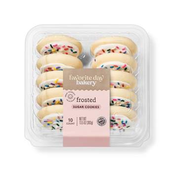 White Frosted Sprinkles Sugar Cookies - 13.5oz/10ct - Favorite Day™