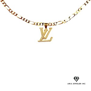 Aria Jeweler inc Chain with Designer Logo Pendant - 1 of 4
