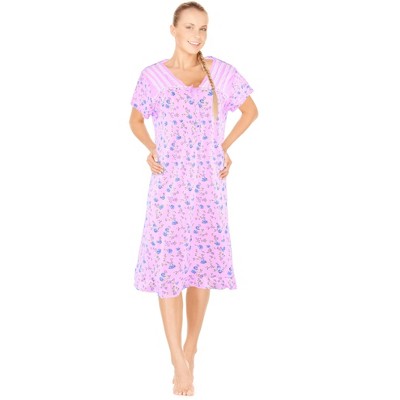 JEFFRICO Womens Nightgowns Short Sleeve Sleepwear Soft Pajama Dress Nightshirts