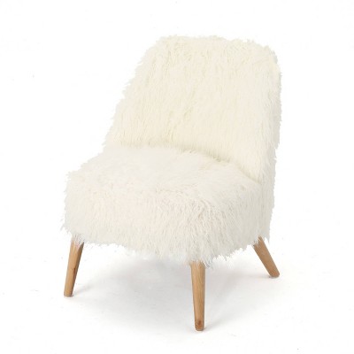 white fluffy chair target