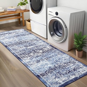 Washable Large Vintage Area Rug for Living Room Non Slip Non-Shedding Distressed Indoor Carpet Ultra Soft Low Pile Throw Rug for Bedroom Dining Room - 1 of 4