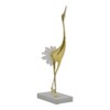 Elegant Crane Sculpture with Marble Base, Decorative Bird Statue for Tabletop Display, Living Room Accent, Entryway Decor, or Centerpiece Ornament - 2 of 4