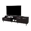 Vynxaria Entertainment Center with Drop-Down Door, Adjustable Legs, Open Storage, and Two Side Cabinets, Wengue, 17.7" H x 69.3" W x 13.9" D - 3 of 4