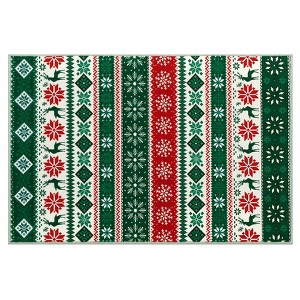 COZONY Christmas Holiday Themed Washable Non Slip Runner Rug for Hallway Kitchen Bedroom - 1 of 4