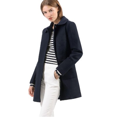INSPIRE CHIC Women's Turn Down Collar Single Breasted Winter Outwear Overcoat Blue Medium — фото 3