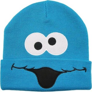 Sesame Steet Kids Beanie – Blue and Red Cute Knit Winter Hat Beanies for Boys and Girls - 1 of 4