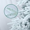 NAYSAYE 4ft Flocked Artificial Christmas Tree with 856 Tips Snowy PE PVC Hinged Pine for Holiday Decor, Green and White, 33"*33"*48" - 4 of 4