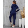 Womens Loose Fit Jumpsuit Nordic Print Hooded Jumpsuit wtih Front Zipper Elastic Ankle Jogger Jumpsuits - 2 of 4