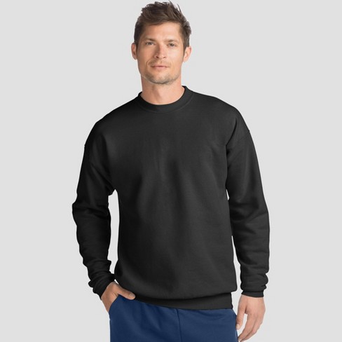 Hanes Men's Ecosmart Fleece Basic Sweatshirt Top Shirt Black 2XL 3XL 4XL 