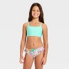 Girls' 3pc Spring Garden Floral Bikini Set - Cat & Jack™ Green - 3 of 4