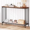 Console Table, Sofa Tables Narrow Entryway Table with Glass Shelf and Metal Frame, Industrial Hallway Table for Living Room, Foyer, Bedroom - 4 of 4