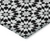 Black Gray And Silver Floral Medallion Washable Indoor Outdoor Area Rug - 4 of 4