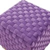 LeisureMod Myrtle 19" Square Weave Design Velvet Ottoman With Gold Base - 4 of 4