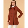 INSPIRE CHIC Women's Christmas Peter Pan Collar Double Breasted Long Trench Winter Pea Coat - 4 of 4