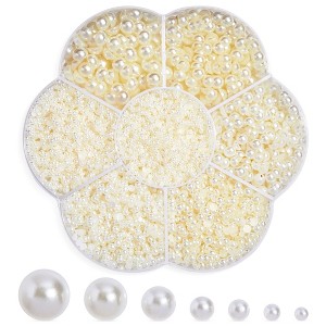 Genie Crafts Genie Crafts 16000 Pack Flatback Pearls for Crafts, Nail Art, Ivory (1.5mm, 2mm, 2.5mm, 3mm, 4mm, 5mm, 6mm) - 1 of 4