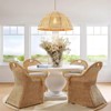 Rennnsan Orevyn 19"W 1-Light Dome Woven Ratten Boho Dimmable Pendant in Beige - 2 of 4