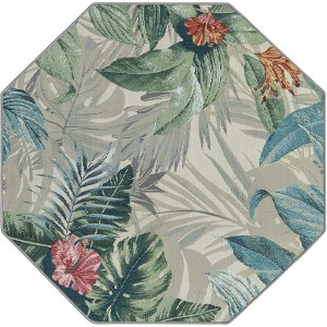 Unique Loom    Outdoor Botanical Kula Area Rug - 1 of 4
