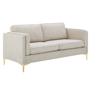 Modway Kaiya Fabric Sofa Beige: Upholstered Polyester, Metal & Wood Frame, Seats 3, No Assembly Required - 1 of 4