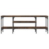 CLIHOME Iron Large TV Stands and Consoles, Metal TV Storage Cabinet 2 Open Compartments - 3 of 4