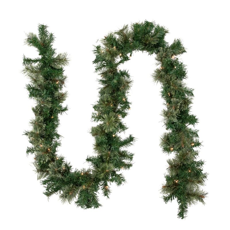 Northlight 9' x 10" Pre-Lit Oregon Cashmere Pine Artificial Christmas Garland, Clear Lights, 1 of 7