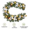 CuisinSmart Christmas Garland, 6 Ft Pre-Lit Christmas Garland Decorations with Ribbon Bows, Ball Ornaments - 2 of 4