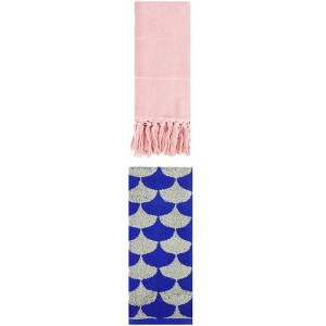 REGALWOVEN 2 Packs Cotton Geometric and Solid Absorbent Soft Hand Towel for Bathroom Kitchen - 1 of 4
