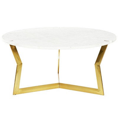 Contemporary Marble and Stainless Steel Coffee Table White - Venus Williams Collection