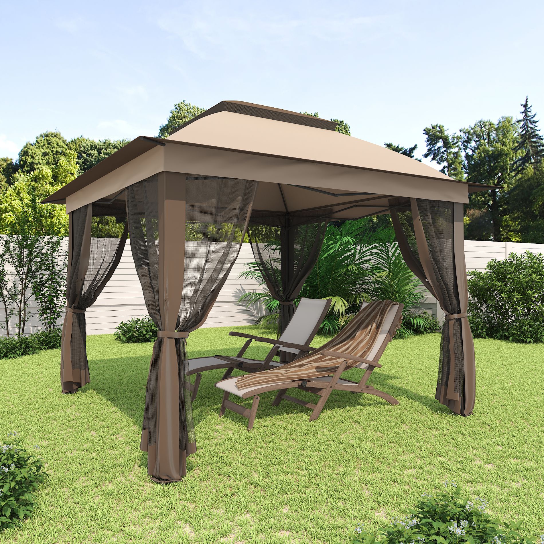 YARDSIGHT 11x11 Ft Pop Up Gazebo with Mosquito Netting, Portable Outdoor Canopy Tent for Patio, Garden, Backyard & Events