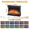 Coolmee 3 Sided Glass Electric Fireplace TV Stand for TVs Up to 65", Media Console with LED Light, Glass Door, Storage, Entertainment Center - 4 of 4