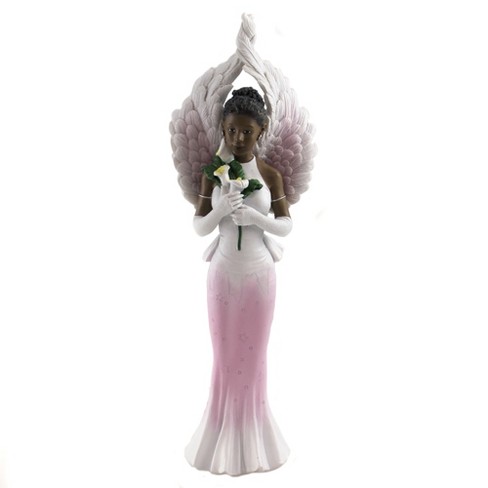 Black Art 11.75 In Easter Lilly Angel Religious Wings Heavenly Figurines - image 1 of 3