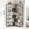 71"H 7-Tier Bookcase Home Office Bookshelf Display Rack L-Shaped Corner Bookcase with Open Storage Shelves and Metal Frame-ModernLuxe - 2 of 4