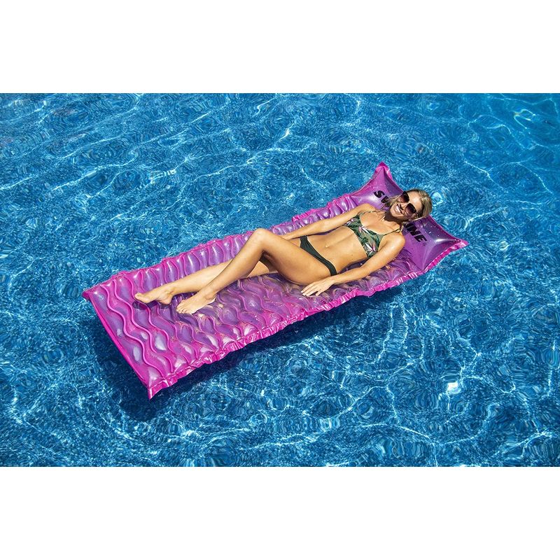 Swim Central 72" Inflatable Pink Bubble Swirled Swimming Pool Air Mattress Float, 2 of 4