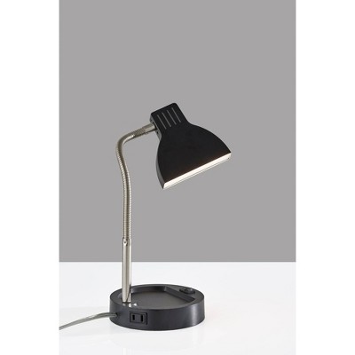 Adjustable Black and Brushed Steel Arc LED Floor Lamp