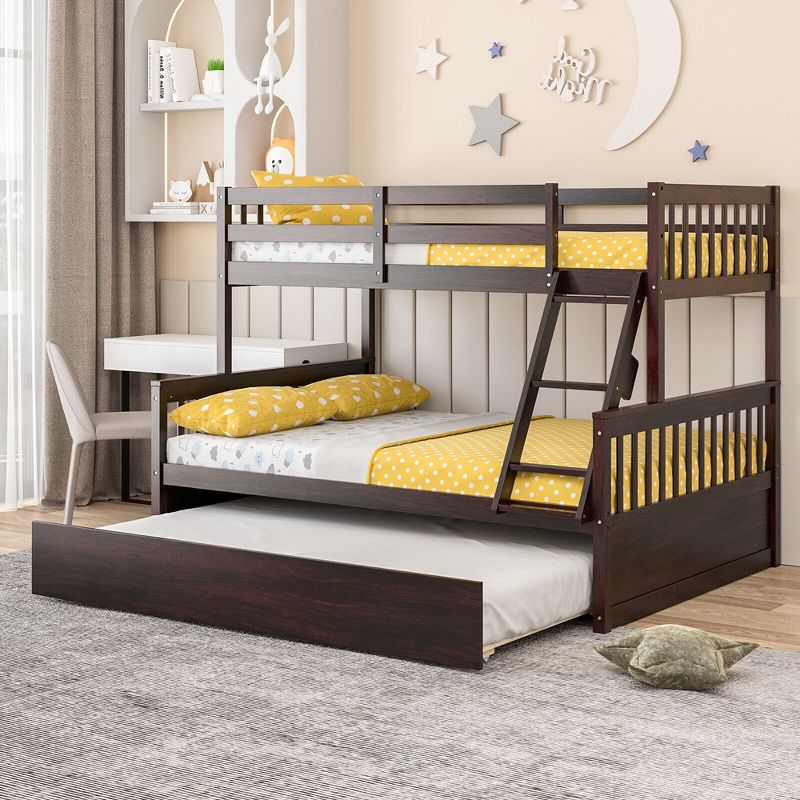 Tangkula Twin Over Full Bunk Bed with Twin Trundle Convertible Platform Bed, 3 of 11