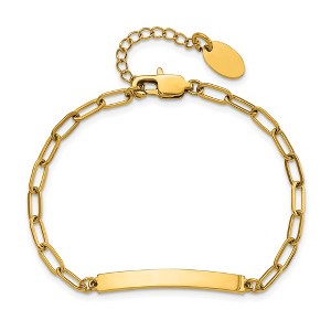 Chisel Stainless Steel Yellow IP-plated Paperclip Link Chain 6.5" ID Bracelet with 1.25" Ext. - 1 of 3