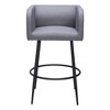 HomeRoots Set of Two 31" Gray and Black Fabric and Steel Bar Height Bar Chairs - 4 of 4