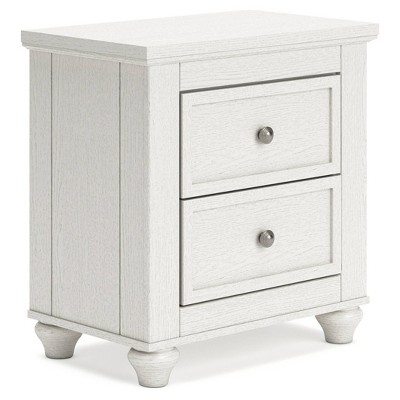 Grantoni Nightstand White - Signature Design by Ashley: Equipped with USB Ports, Storage Compartments