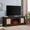 VYNXARIA Farmhouse Rattan Door TV Stand with Adjustable Shelf - Stylish Console Table for TVs up to 70 Inches with Storage - 2 of 4