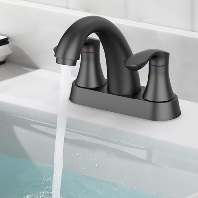 4 Inch Centerset Bathroom Sink Faucet, 3 Hole Bathroom Faucets with Pop Up Drain, Bathroom Sink Faucets & Parts