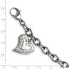 Black Bow Jewelry Women's Stainless Steel Heart and CZ Charm Bracelet, 7.5 Inch - 4 of 4