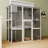 APRILSOUL70.90"Wooden Outdoor Catio Cat Enclosure with Weatherproof Asphalt Roof, Large Walk-in Cat House,Gray - 2 of 4