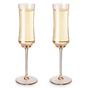 Twine Tulip Champagne Flutes, Gold Amber Tinted - 1 of 4