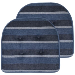 Bradford Striped U Shaped Memory Foam 17" x 16" Chair Cushion by Sweet Home Collection® - 1 of 4