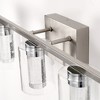 DORESshop 33 in. 35-Watt 5-Light Brushed Nickel Crystal LED Integrated Vanity Light for Bathroom, 3000/4000/6000K Adjustable - 4 of 4