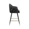 Meridian Furniture,Barbosa Black Vegan Leather Counter/Bar Stool, Set of 2 - 3 of 4