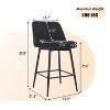 QingMoon Counter Height Swivel Bar Stools Set of 2, 360° Swivel Upholstered Barstools, Equipped with Backrest and Metal Legs, for Living room,Kitchen - 3 of 4