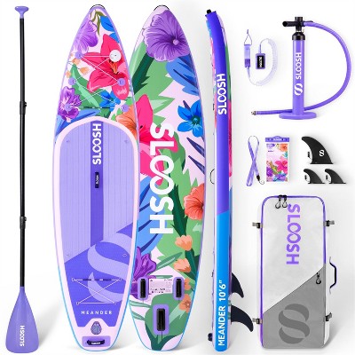 SLOOSH 10'6" Inflatable Stand Up Paddle Board with Premium Accessories, Non-Slip EVA Deck, Ultra-Light Carry Bag Pump, Meander SUP for Youth & Adults